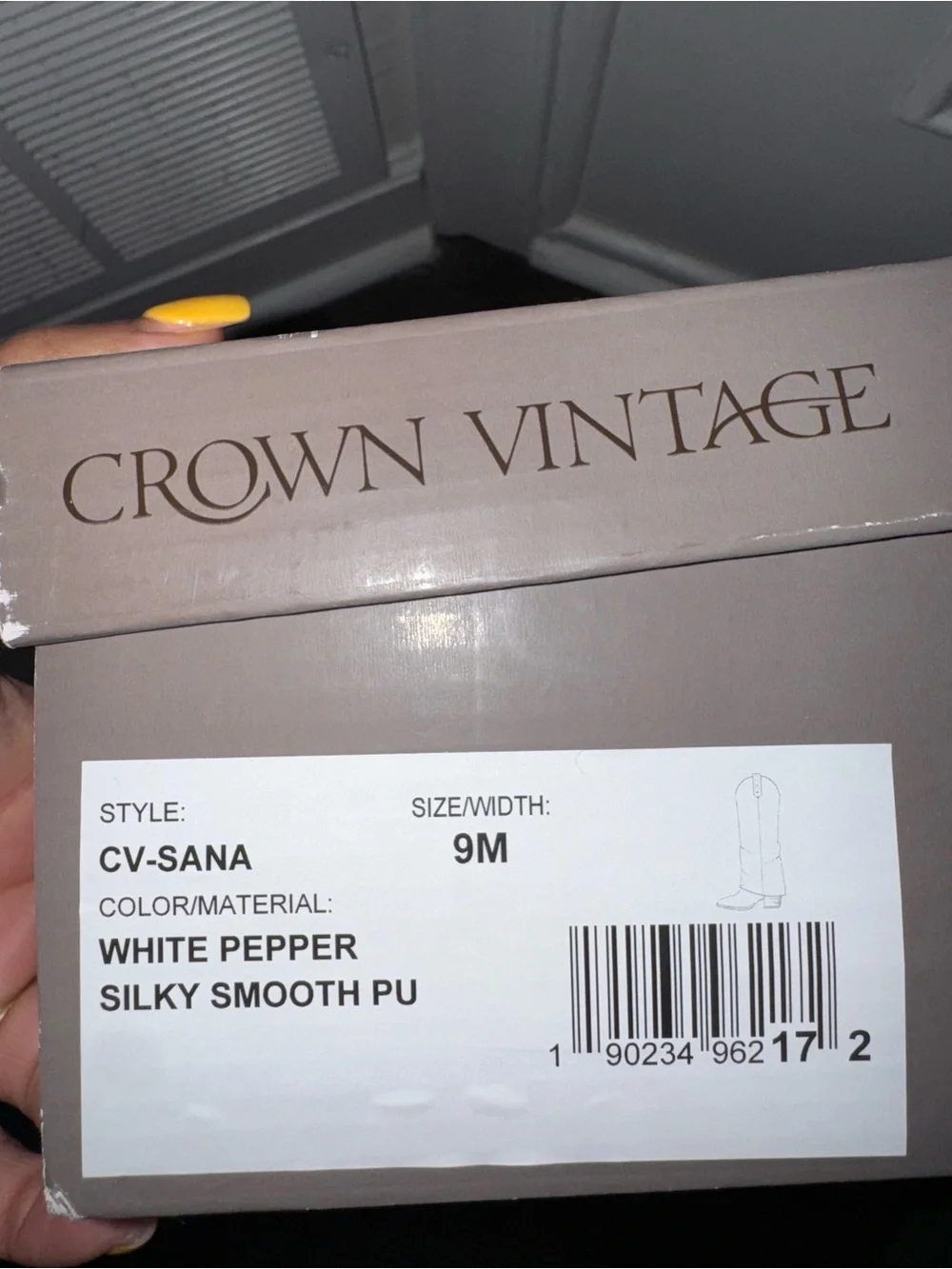 Crown Vintage Cream Over-the-Knee Pointed-Toe Boots